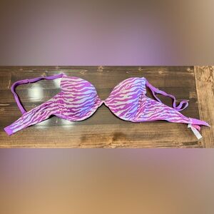 PINK Victoria's Secret Wear Everywhere DemiPurple Zebra Stripe Bra Size 36B